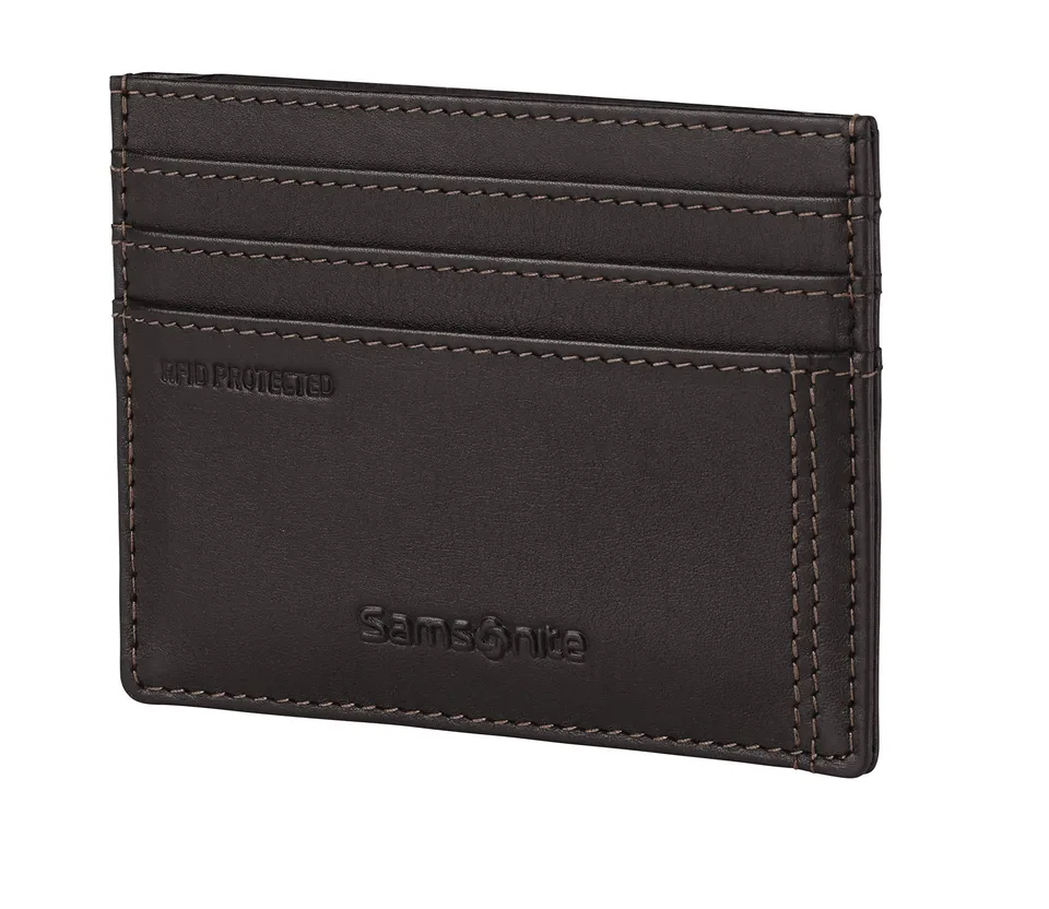 samsonite-attack-2-porte-cartes-cuir-7-6-cm-avec-protection-rfid-marron image 1