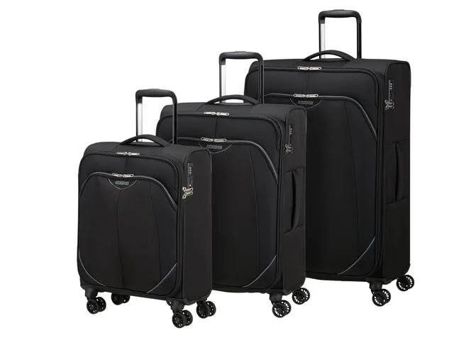american-tourister-poproll-ensemble-de-3-valises-souples-cabine-moyenne-grande-n image 1