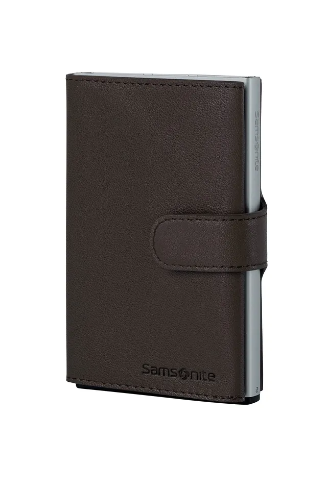 samsonite-alu-fit-slg-portefeuille-en-aluminium-et-cuir-brun-fonc-avec-protectio image 1