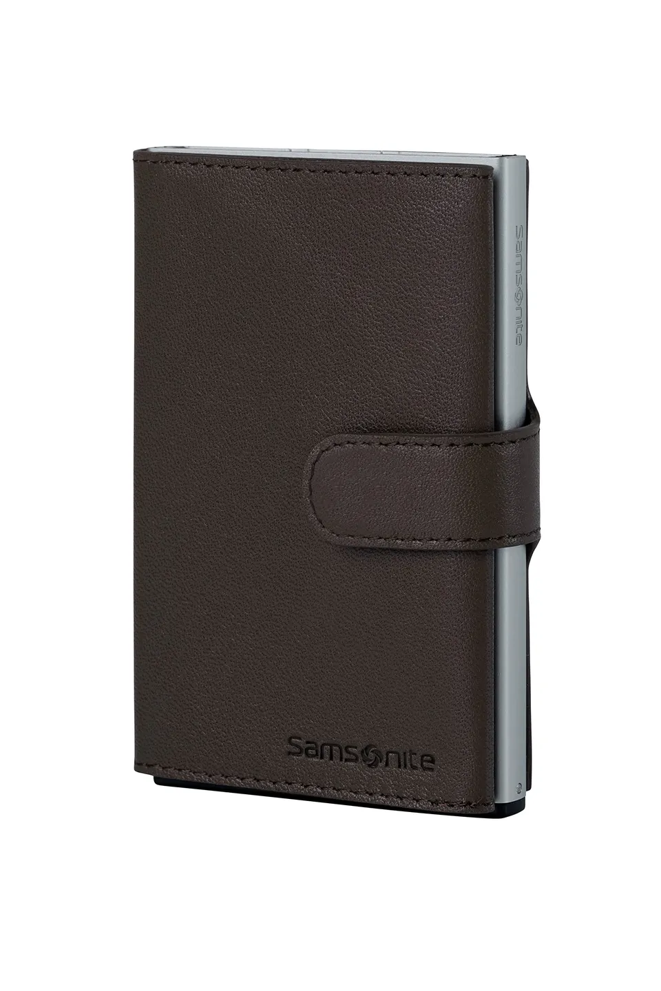 samsonite-alu-fit-slg-portefeuille-en-aluminium-et-cuir-brun-fonc-avec-protectio image 1