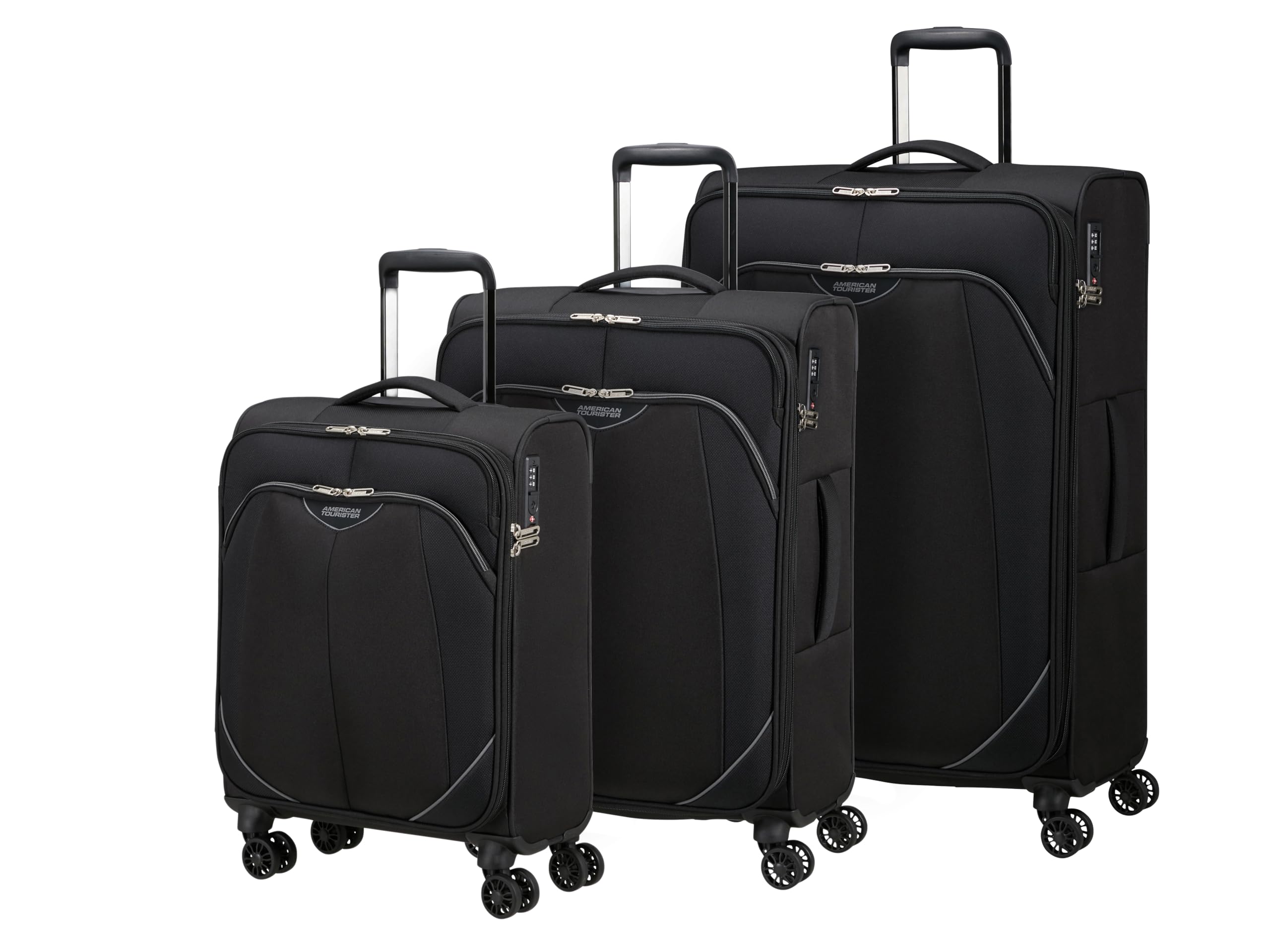 american-tourister-poproll-ensemble-de-3-valises-souples-cabine-moyenne-grande-n image 1